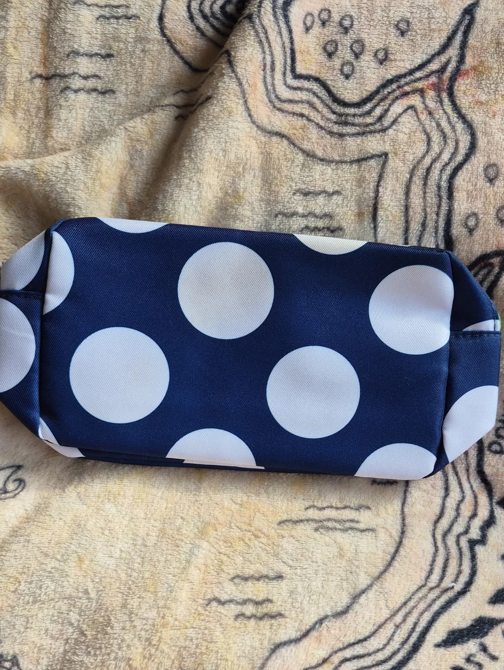 Clinique x Kate Spade New York Navy Polka Dot Cosmetic Makeup Bag Pouch